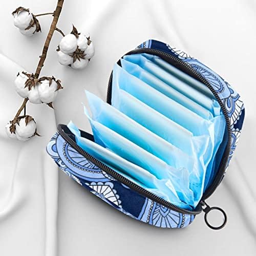 Tamno plava uzorka za pohranu sa sanitarnom ubrusom, torba za menstruaciju za držač za vrtić za teen Girgin Jastučić Prijenosni ženski period menstruacije Torbica za djevojke Žene dame