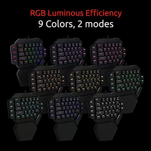 KIMYRA jednoručna mehanička tastatura za igre sa RBG pozadinskim osvetljenjem, žičana, ergonomska, uključen