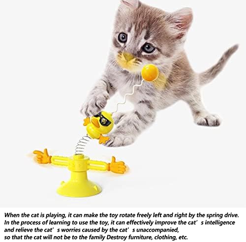 Comoone Cat igračke za unutrašnja mačka Interaktivna, automatizirana loptička kugla za gusjenica sa 360 stepeni predenju mačjih igračaka, igračke za vežbanje mače, žuto