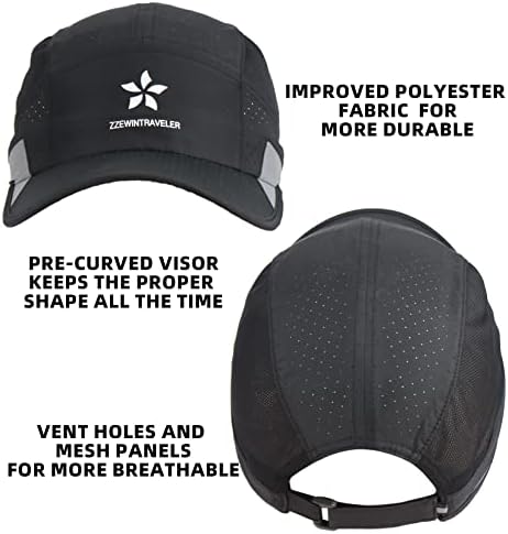 Zzewintraveler Reflective kape za trčanje Brze sušenje Sportski šeširi Lagani prozračni nestrukturirani