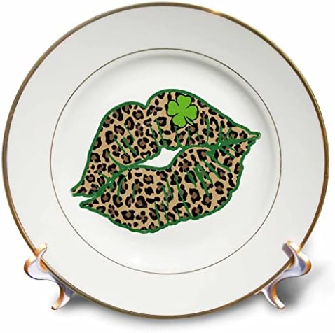 3Droza Glam St Patricks dan Leopard uzorak i četvero lišća Kljunska poljubaca - ploče