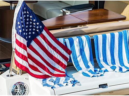 SYII Američka američka zastava za čamac 16x24 inča proizvedeno u SAD-u, vez 50 zvjezdica zastavica nautičke američke zastave sa 2 mesingane ušice, najlonski vanjski Transparent za teške uslove rada za jahtu