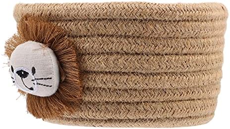 Cabilock Cotton Rope Storage Basket tkana dekorativna korpa za veš sa Lion Sundries Hamper Storage Holder