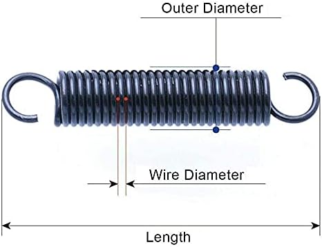 Proljetna kompresijska opruga Dužina 15-60 mm Mala produžetka Proljetni prečnik 6 mm Oznaka žice 0. 7mm čelična zatezna opruga sa kukama 10pcs komprimirani izvor