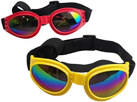 2pcs naočale za pse - Sunčane naočale za pse vodootporni UV zaštitu vjetra, podesivi opseg za male srednje pse mačke