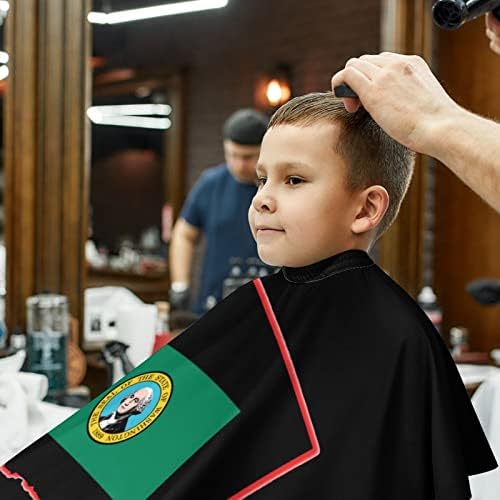Washington država karta i dječji dječji frizure za frizure za frizersku pregaču s podesivom poklopcem za rezanje kose