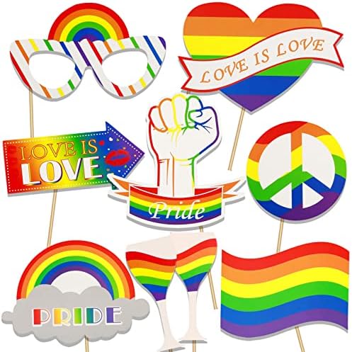 HOWAF Gay Pride Photo Booth rekvizite, LGBTQ Rainbow Party Photo Booth rekvizite komplet za proslavu