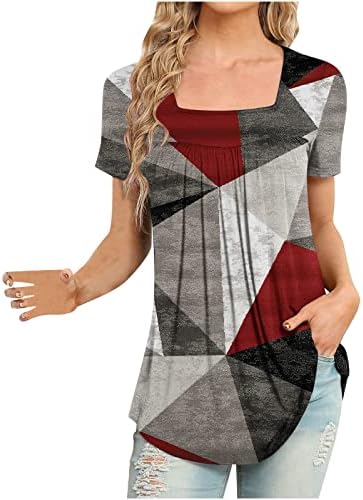 Lounge bluze za žene ljeto pada kratki rukav Scoop vrat Spandex grafički Top djevojke odjeća