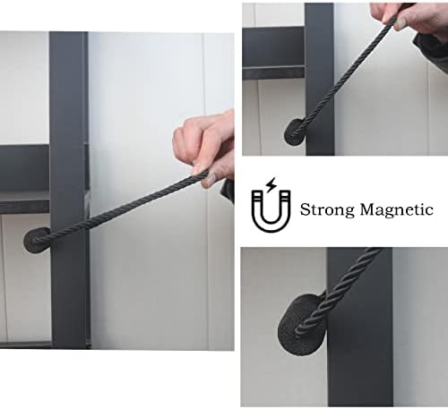 Hangtty magnetske zavjese 2 pakovanje crne konop za zavjese TIEBCK Držači zavjesa za drapeće