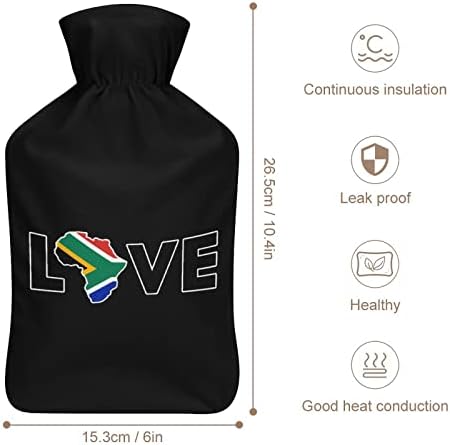 Love Južna Afrika Topla torba sa kratkim plišanim poklopcem gumene tople vode boce za prijenosne ručne toplije 1000ml