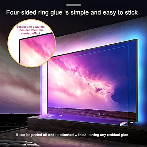 WSAH Protector za zaštitni ekran za zaštitu televizora protiv prsa, protiv prstena protiv ogrebotine, anti-reflektorna stopa do 90%, blokira prekomjerna štetna plava svjetlost, 58in