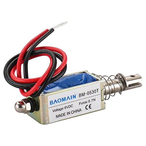 Baomain Push Pull Tip Open Frame Solenoid elektromagnet BM-0530T 10mm hod DC 6 V