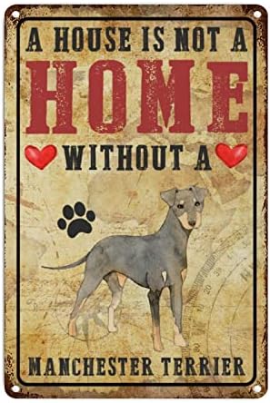 Terijerski pas smiješan pas aluminijumska kuća Kuća nije dom bez terijera Vintage Searhouse potpisuje pseće šape sa crvenim srčanim metalnim znakovima za kul za kućne ljubimce za kućne ljubimce za kućne ljubimce