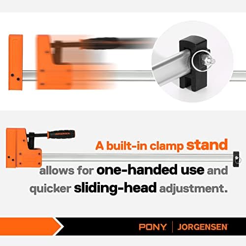 Jorgensen 2-pack 30 Bar Clamp Set, 90 ° paralelno Clamp kabinet Master, čelik čeljusti Bar Clamp za obradu, 1500