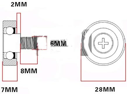 Vijak 2kom DR28C2L8M6 28mm vanjski prečnik Phillips plastičnih ležajeva vijak ležaja vijak ladica ladica Roller remenica Vijci