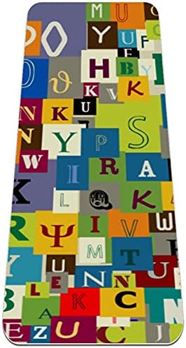 Siebzeh Abstract Letters Premium Thick Yoga Mat Eco Friendly Rubber Health & amp; fitnes non