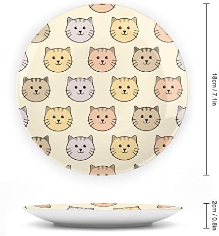 Slatka mačka uzorka ukrasna ploča okrugla keramičke ploče sa postoljem za prikaz za kućni uredski dekor
