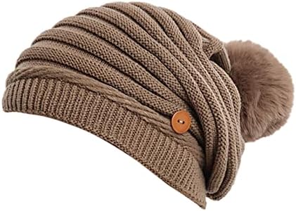 Zimska beani šeširi Žene Ležerne prilike, Chill Chint CAP CAP CAP Vjetrootporna bejzbol kape pleteni šešir debeli topli kape