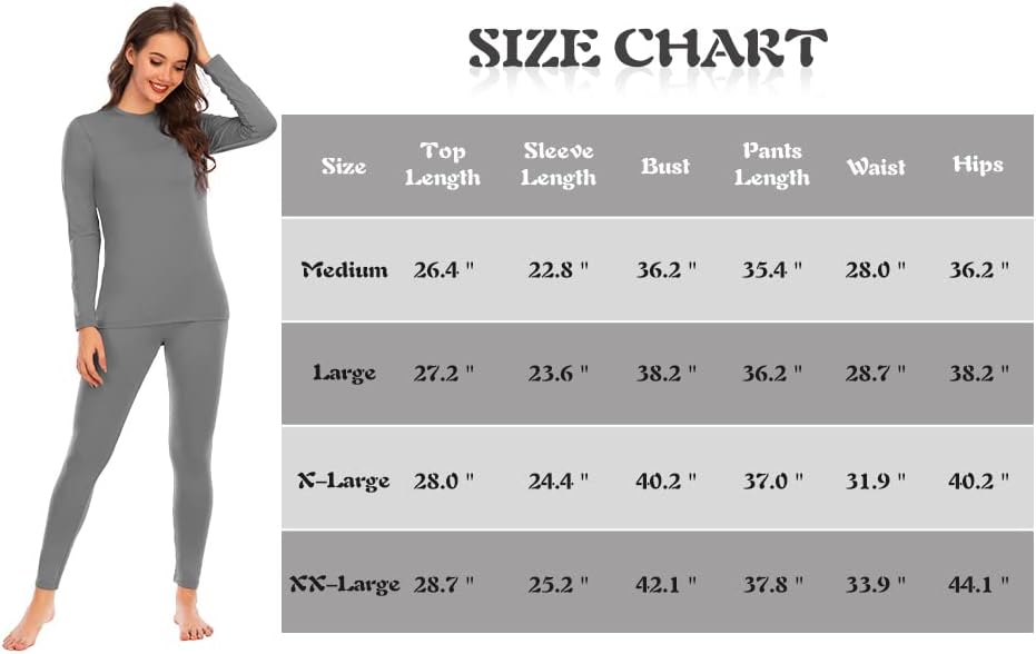 Američki trendovi Ženske termalno donje rublje set ultra-meka osnovna sloja Zimska odjeća gužva gužve Top dno