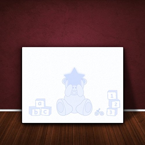 Osjećajte se dobro Umjetnost debelo čvrsto lice, dizajn divno medvjed Pequeño - 30 x 20 cm Azul pálido