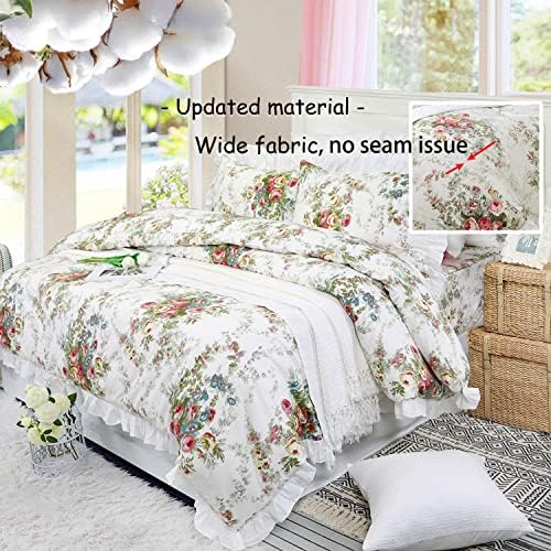 Fadfay Duvet Cover King Cvjetni shabby Chic Posteljina Pamuk Ruckel Vintage Rose Contracter Cover French