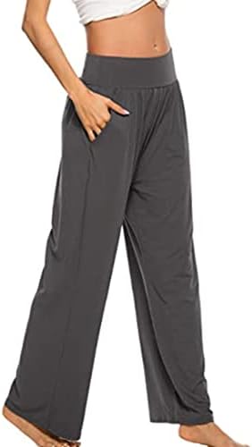 Maiyifu-GJ široke noge joge hlače za žene elastične visoke strugove casual salonske hlače labave udobne rastezanje Tvrde