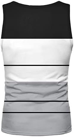HDDK MENS ljetni tenkovi boja blok blok patchwork majica bez rukava plaža Top atletski trening sportski trčanje teretane