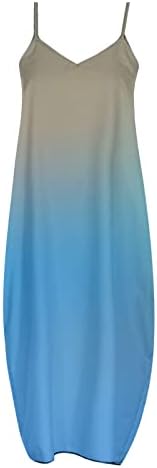 Narhbrg 2023 Žene Solid Maxi haljina Ljeto Lose Dresse Maxi haljine za džepove Juniors Camisole