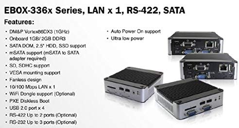 Mini Box PC EB-3362-851C2P sadrži RS-485 Port x 1, RS-232 Port x 2, mPCIe Port x 1 i funkciju