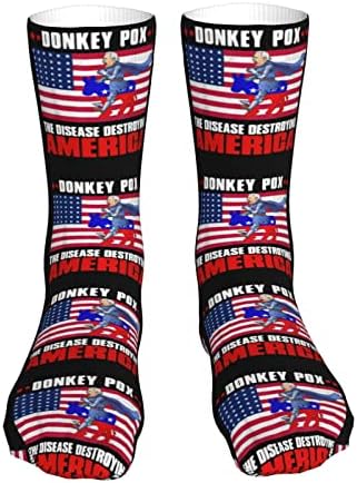 Kadeux Donkey Pox Bolest uništavanje Amerike 2 čarape Atletičke čarape Novost casual čarape Unisex čarape Sportske čarape za muškarce Žene