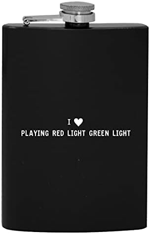 I srce volim igrati crveno svjetlo zeleno svjetlo - 8oz Hip tikvica za piće alkohola