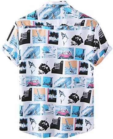 Muška proljetna modna gornja košulja od tiskanog otrcanog ovratnika TOP Ležerni gumb s kratkim rukavima