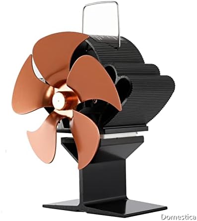 Yyyshopp Kućni kamin ventilator efikasna distribucija toplote Crna 5 oštrica na toplotni pogon štednjak ventilator Log drveni plamenik za zimsku upotrebu