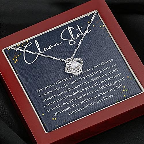 Nakit za poruke, ručno izrađena ogrlica - personalizirani poklon love ogrlica, ogrlica za čistu škriljevcu, počevši poklon za nju, poklon za oporavak, natrni poklon, novih početnih ogrlica,