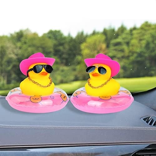 Dekoracije automatskog upravljačkog materijala MUMYER DUCK CAR Gume Duck Car Ukrasi za automatsko uređenje automatske ploče sa mini kupaćim prstenom za sunčanje Ogrlice i sunčane naočale