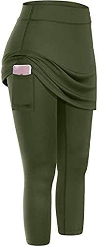 Ženske teniske sječke sa džepovima, suknje i suknje i tenise Capris Yoga pokreće unutrašnje pantske elastične