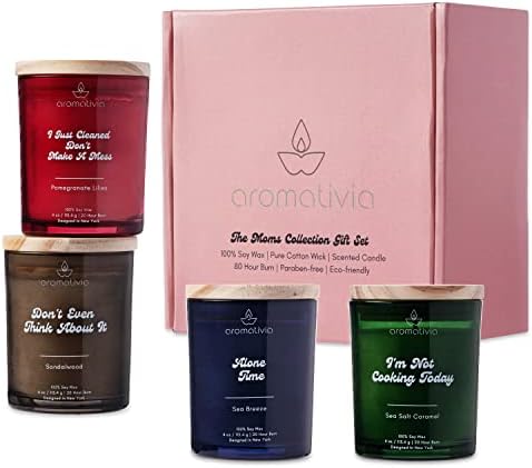 Aromativia mirisne svijeće poklon za mamu, paket 4 - aromaterapija čiste soja voštane svijeće majke i rođendanski