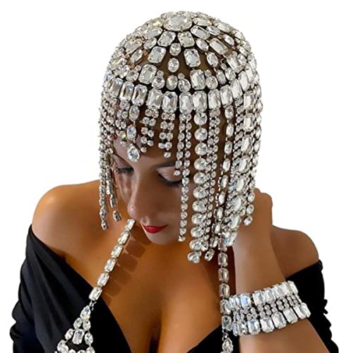 STONEFANS Vintage 1920s rhinestone kapa za glavu za Žene Crystal Flapper glava lančići za kosu