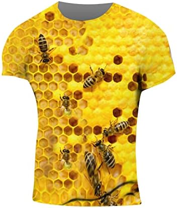 Ljetne pčelinje grafičke kratke rukave majice za muškarce 3D štampane modne kragne za posadu na otvorenom