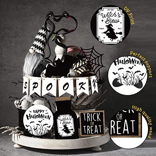 Noć vještica set ladice za ladicu Halloween Farmhouse Decor Boo Happy Halloween Drveni znakovi