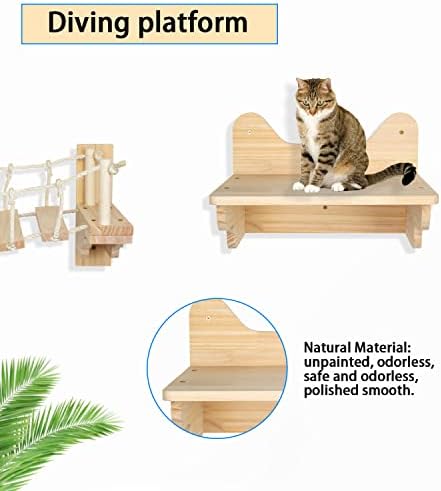 Prostor Clear Capsule Cat Bed sa mačjim stepenicama od punog drveta i penjačkim mostom Set mačjih kuća