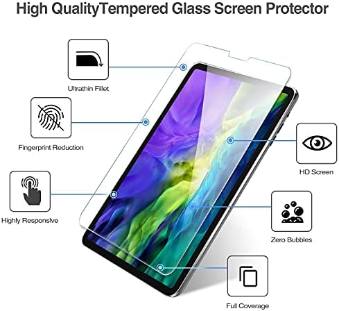 ProCase Grey iPad Pro 11 PU kožna zaštitna torbica 2. generacije 2020 & amp; 2018 paket sa iPad Pro 11 kaljeno staklo za zaštitu ekrana