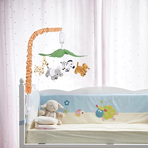 CLYMENE Safari životinje Baby Musical Crib Mobile - Jungle Animals Mobile za krevetić sa 12 uspavanki za dječake i djevojčice / Safari Nursery Decor
