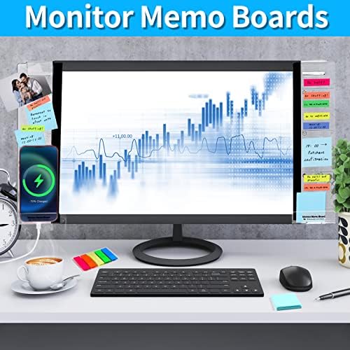 Memo ploča monitora, 2kom multifunkcionalni držač ljepljivih bilješki za ekran računara, akrilna ploča za bilješke monitora računara , držač ljepljivih bilješki računara, pribor za stol sa ljepljivim bilješkama