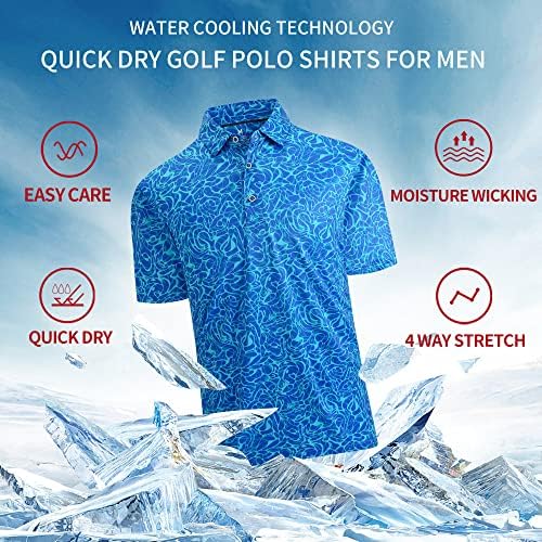 Samerm muns golf majica kratki rukav Ispis performansi vlage Wicking suhe fit polo majice za muškarce