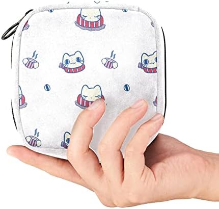 ORYUEKAN torba za odlaganje higijenskih uložaka, prenosive torbe za menstrualne jastučiće za višekratnu upotrebu, torbica za odlaganje tampona za žene djevojke, marama za mačke iz crtanog filma