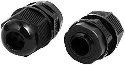 X-dree M12x1,5mm 1,3 mm-2.3mm Raspon najlon 4 rupe Podesivi kablovi GLAND Crni 5pcs (M12x1,5mm 1,3 mm-2.3mm Raspon