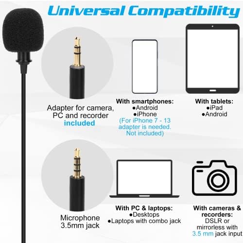 Profesionalni ocena lavalier rever mikrofon za Blu C6L 2020 kompatibilan sa iPhone telefonom ili blogovima
