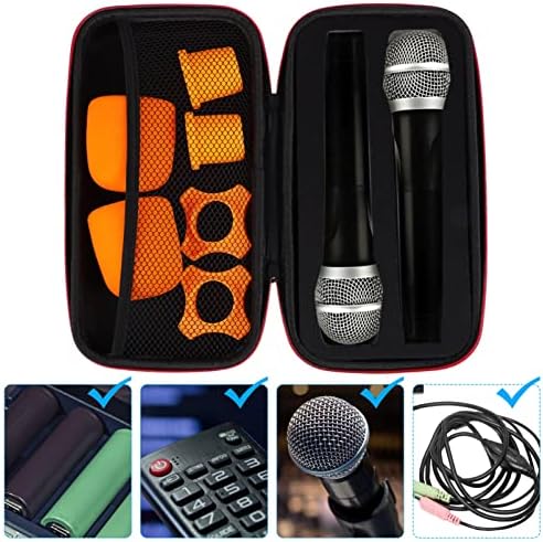 Bežični mikrofon slučaj, Dual Mic torba mikrofon nošenje putna torbica sa pjenom Mic poklopci zaštita Silikonski prstenovi i donji držač štap rukav