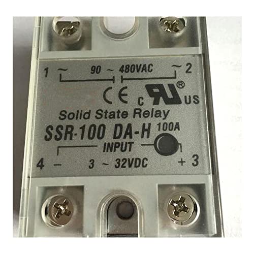 5kom 90-480VAC do 3-32VDC 100A SSR-100da-H SSD Relejni modul sa plastičnim poklopcem